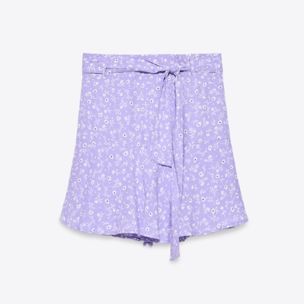 Zara printed skirt with shorts underneath